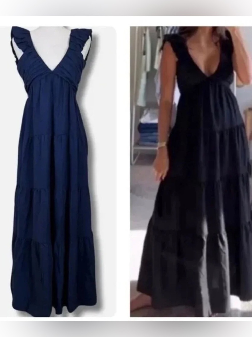 Jason Wu NWT Aline Linen maxi dress Navy SIze S